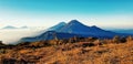 Morning view on top MT Prau Indonesia Royalty Free Stock Photo
