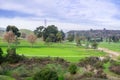 Morning view towards the empty Golf Course from the trails County Park, San Jose, south San Francisco bay Royalty Free Stock Photo