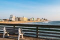 Morning View of Virginia Beach Oceanfront From Fishing Pier Royalty Free Stock Photo