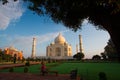 Morning visitors to Taj Mahal