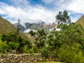 Morning Vista on the inca trail , Machu Picchu, Peru Royalty Free Stock Photo