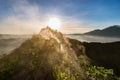 Morning on the volcano Batur, landscape indonesia sunrise