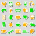 Morning wake up theme color stickers set Royalty Free Stock Photo