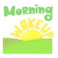 Morning wakeup icon, cartoon style Royalty Free Stock Photo