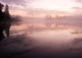 Morning water fog sky Royalty Free Stock Photo