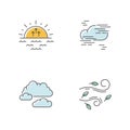 Morning weather RGB color icons set Royalty Free Stock Photo