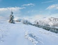 Morning winter mountain landscape Royalty Free Stock Photo