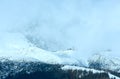 Morning winter mountain landscape (Tatranska Lomnica, Slovakia) Royalty Free Stock Photo