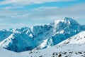 Morning winter ski resort Molltaler Gletscher (Austria). Royalty Free Stock Photo