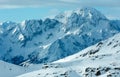 Morning winter ski resort Molltaler Gletscher (Austria). Royalty Free Stock Photo