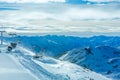 Morning winter ski resort Molltaler Gletscher (Austria). Royalty Free Stock Photo