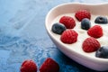 Morning Yoghurt with Berries Healthy Breakfast Royalty Free Stock Photo