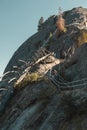 Stairs to Moro Rock in Sequoia National Park in USA California Royalty Free Stock Photo