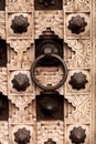 Moroccan antique wood texture door background Royalty Free Stock Photo