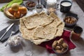 Moroccan breakfast table top view shot Royalty Free Stock Photo