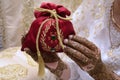 Moroccan bride with painted hands. Henna Tattoo Royalty Free Stock Photo