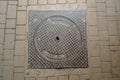 Moroccan Casablanca also manhole cover metal and old Royalty Free Stock Photo