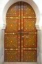 Moroccan Cedar Wood Painted Door Royalty Free Stock Photo