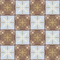 Moroccan ceramic tiles. Cute patchwork pattern in cool tones. Royalty Free Stock Photo