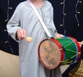 Moroccan child wearing a traditional djellaba.