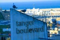 The Moroccan city of Tangier, a mural written on it, Tanga Boulevard