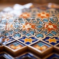 A Moroccan close up of a colorful tile design, AI Royalty Free Stock Photo