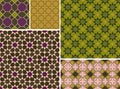 Moroccan collection seamless pattern, Morocco. Patchwork mosaic traditional folk geometric ornament mauve pink wine gold copper.