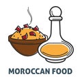 Moroccan cuisine food vector icon