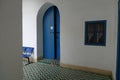 Moroccan Da Blue Door and Floor Tiles or Tiles Royalty Free Stock Photo