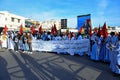 A Moroccan demonstration to claim the Moroccan Sahara Royalty Free Stock Photo