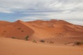 Moroccan desert landscape with blue sky. Royalty Free Stock Photo