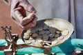 Moroccan Dirham coins.