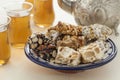 Moroccan festive homemade nougat and tea