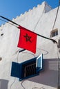 Moroccan flag and an opened window Royalty Free Stock Photo