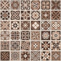 Moroccan floor tile design Lisbon geometric Azulejo tile pattern. Royalty Free Stock Photo