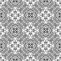 Moroccan floral monochrome seamless ornament.