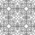 Moroccan floral monochrome seamless ornament.