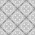 Moroccan floral monochrome seamless ornament.