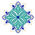 Moroccan flower vector stock illustration. Birch pattern in traditional geometric shapes.