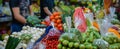 Moroccan fruit market in Tangier city Royalty Free Stock Photo