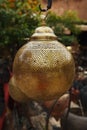 Moroccan glass and metal lanterns lamps in Marrakesh souq Royalty Free Stock Photo