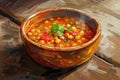 Moroccan Harira Soup with Lentils, Chickpeas, and Spices, Traditional Morocco Harira Soup Royalty Free Stock Photo