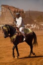 Moroccan horseman with gun Royalty Free Stock Photo