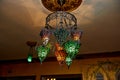 Moroccan lamps made of stained glass. A few lights. Warm