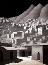Moroccan Landscape Architecture Dedert Village Illustration Art Painting Drawing Travel Africa Trip Itenerary Sand Dunes Tourism