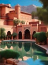 Moroccan Landscape Architecture Dedert Village Illustration Art Painting Drawing Travel Africa Trip Itenerary Sand Dunes Tourism