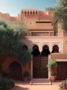 Moroccan Landscape Architecture Dedert Village Illustration Art Painting Drawing Travel Africa Trip Itenerary Sand Dunes Tourism