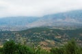 Moroccan landscape with foggy mountains and fields Royalty Free Stock Photo