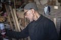 Moroccan Man, Middle aged Carpenter Royalty Free Stock Photo