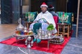 Moroccan man preparing Maghrebi mint tea TANGER.05.02.2021